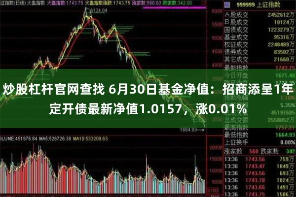 炒股杠杆官网查找 6月30日基金净值：招商添呈1年定开债最新净值1.0157，涨0.01%