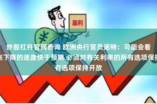 炒股杠杆官网查询 欧洲央行官员诺特：可能会看到通胀下降的速度快于预期 必须对有关利率的所有选项保持开放